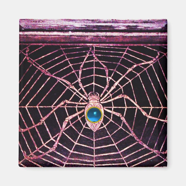 SPIDER AND WEB Blue Sapphire Black Magnet (Front)