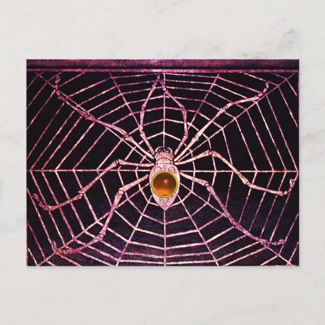 SPIDER AND WEB Orange Agate Black Postcard (Front)