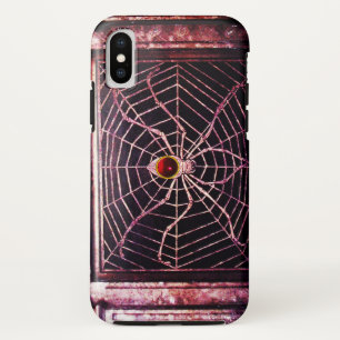 SPIDER AND WEB Red Ruby Black iPhone XS Case