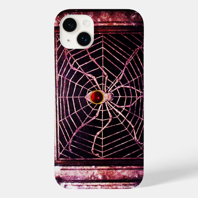 SPIDER AND WEB Red Ruby Black Case-Mate iPhone Case (Back)