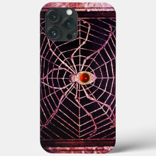 SPIDER AND WEB Red Ruby Black iPhone 13 Pro Max Case