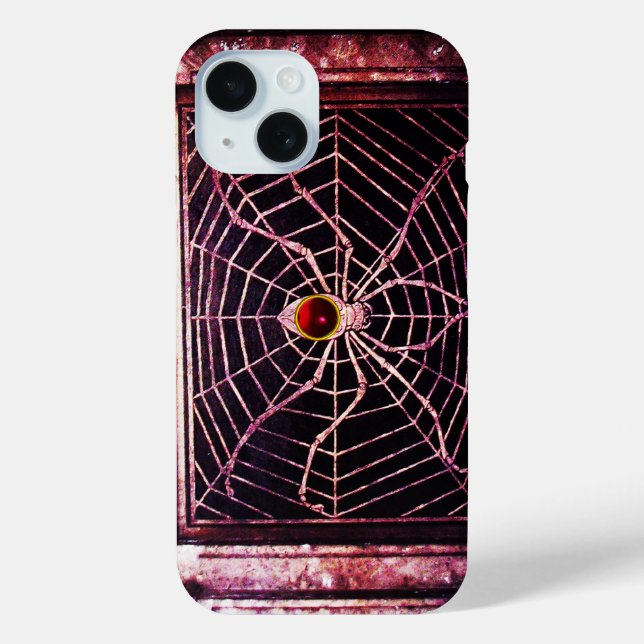 SPIDER AND WEB Red Ruby Black Case-Mate iPhone Case (Back)