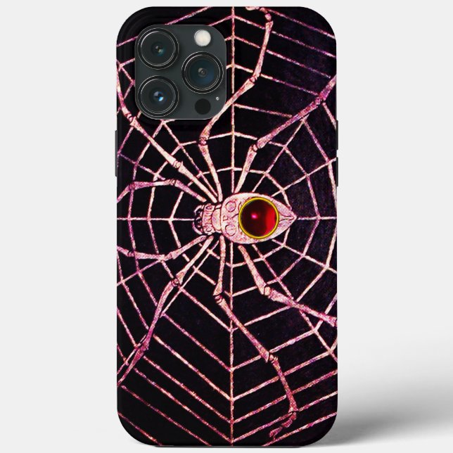 SPIDER AND WEB Red Ruby Black Case-Mate iPhone Case (Back)