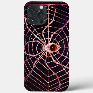 SPIDER AND WEB Red Ruby Black iPhone 13 Pro Max Case