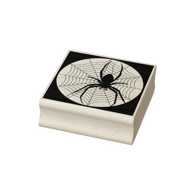 Spider and web silhouette art stamp (Stamp)
