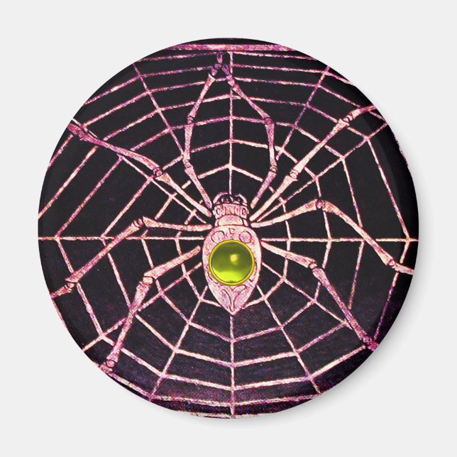 SPIDER AND WEB Yellow Topaz Black Magnet (Front)