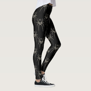 Spider - Bat Black and Bone White Leggings