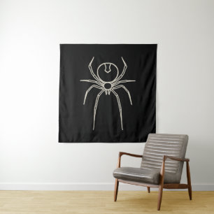 Spider - Bat Black and Bone White Tapestry