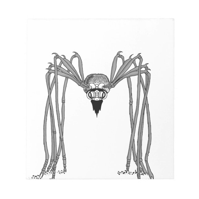 spider . black and white notepad (Front)