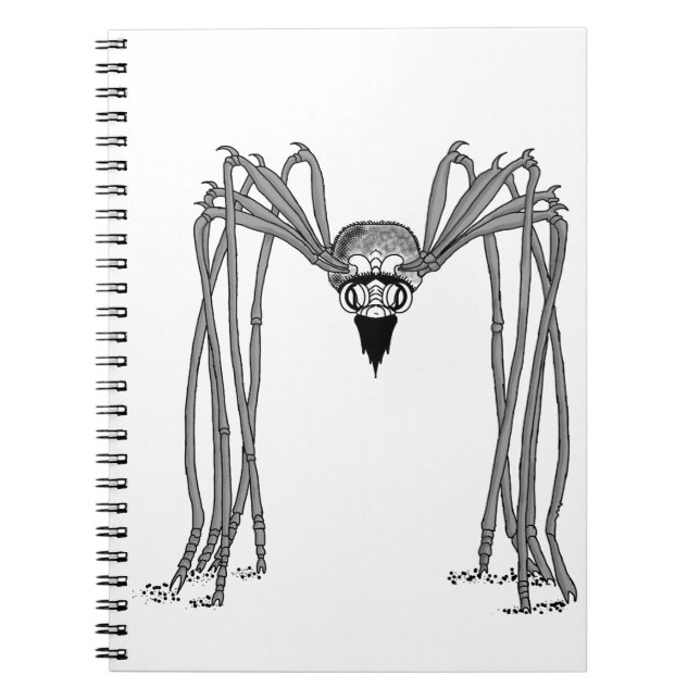 spider . black and white spiral notebook (Front)