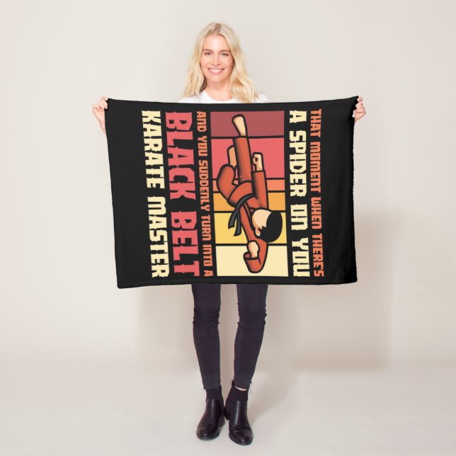 Spider Black Belt Karate Master Fleece Blanket (In Situ)