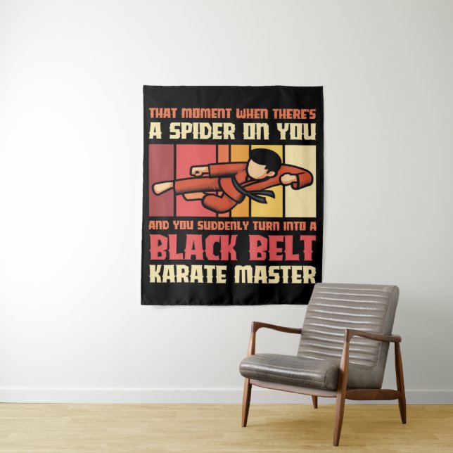 Spider Black Belt Karate Master Tapestry (In Situ)