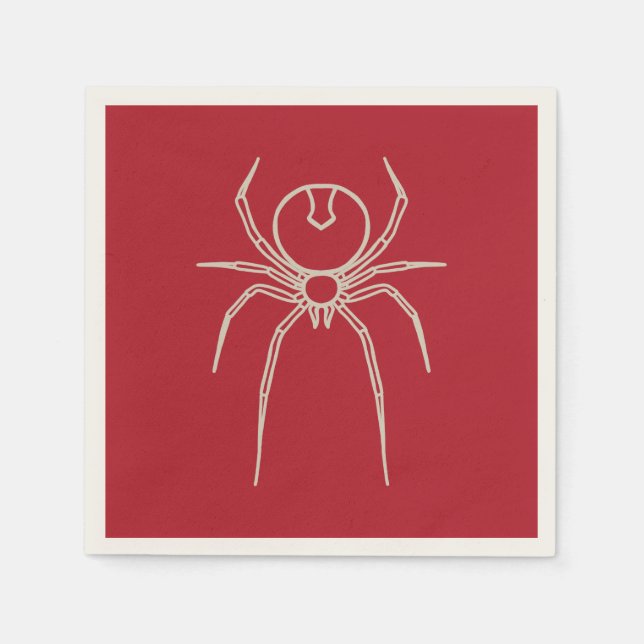  Spider - Blood Red and Bone White Napkin (Front)