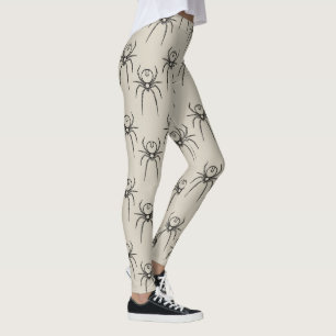 Spider - Bone White and Bat Black Leggings