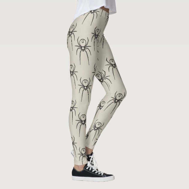 Spider - Bone White and Bat Black Leggings (Right)