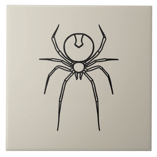 Spider - Bone White and Bat Black Tile (Front)