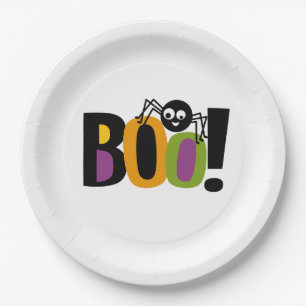 Spider BOO Halloween Paper Plate