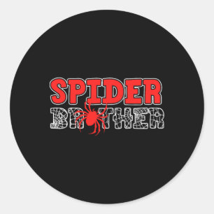 Spider Brother Kid Spidey Birthday Matching Family Classic Round Sticker