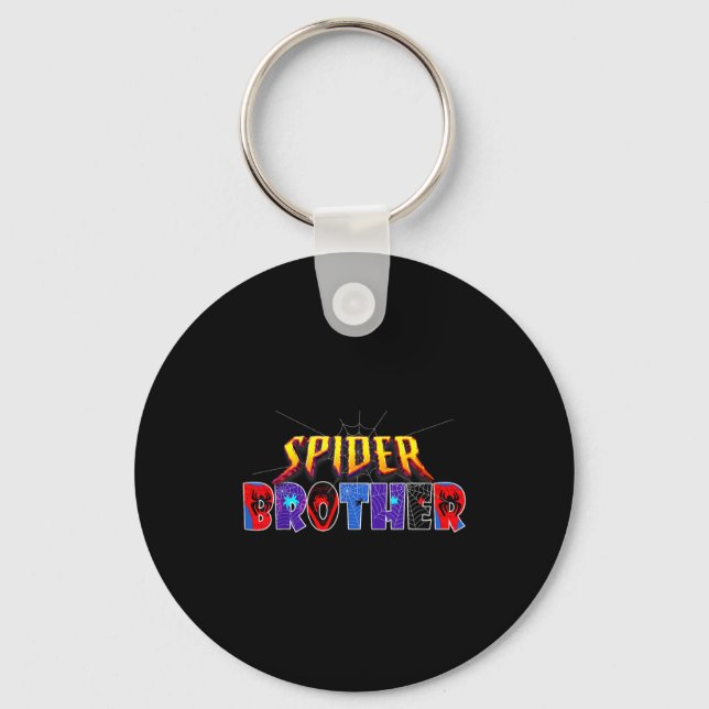 Spider Brother Shirt Birthday Family Funny Hallowe Key Ring (Front)