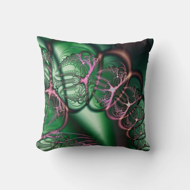 Spider Bubbles Fractal American Mojo Pillow (Front)