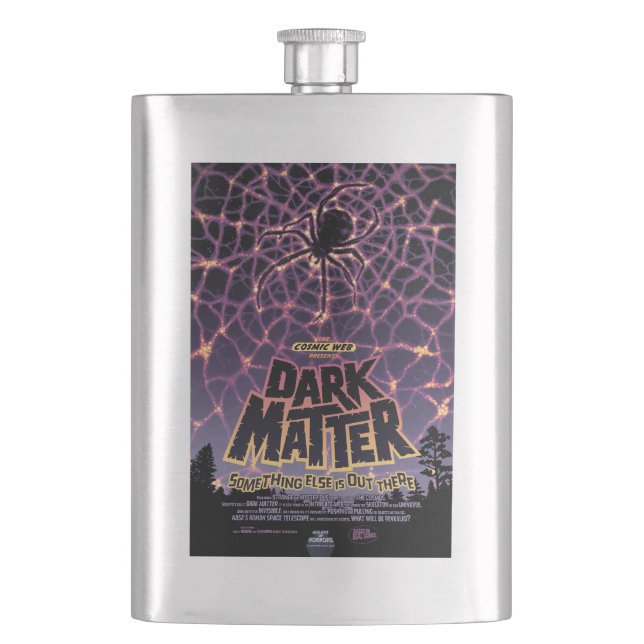 Spider Cosmic Web, Halloween Galaxy of Horrors Hip Flask (Front)