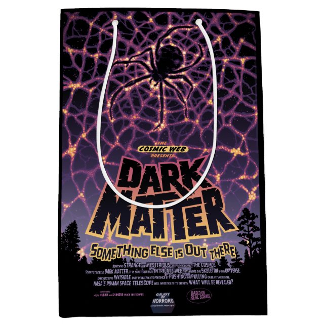 Spider Cosmic Web, Halloween Galaxy of Horrors Medium Gift Bag (Front)