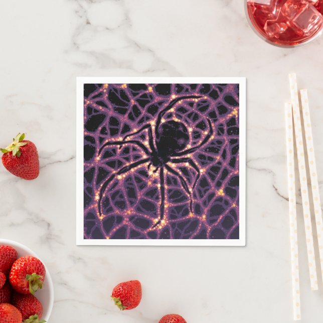 Spider Cosmic Web, Halloween Galaxy of Horrors Napkin (Insitu)