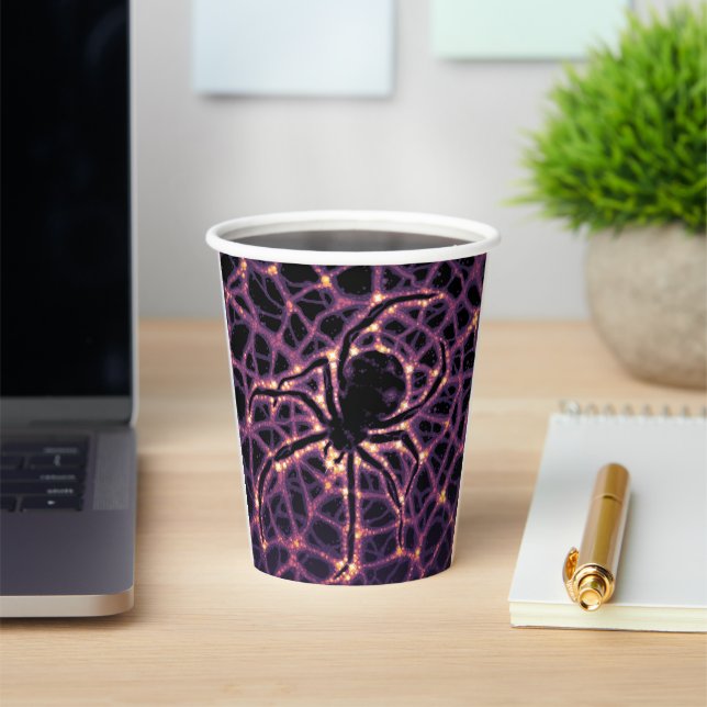 Spider Cosmic Web, Halloween Galaxy of Horrors Paper Cups (Insitu)