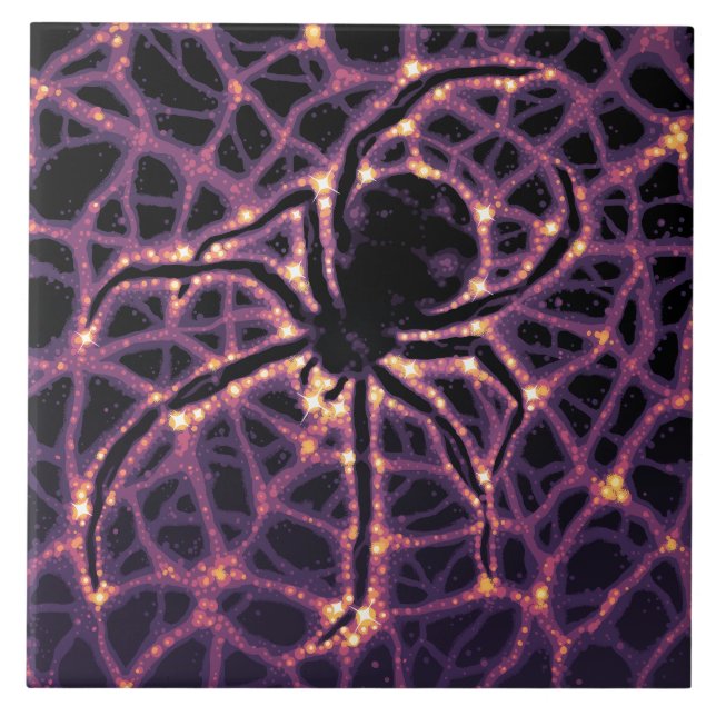 Spider Cosmic Web, Halloween Galaxy of Horrors Tile (Front)