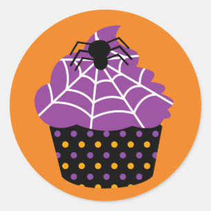 Spider cupcake Halloween Classic Round Sticker