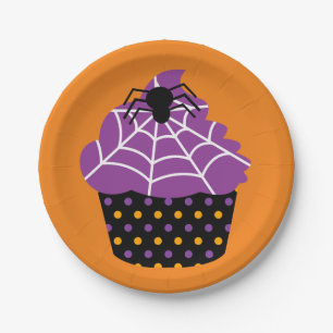 Spider cupcake Halloween Paper Plate