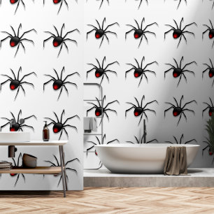 Spider Custom Colour White Wallpaper