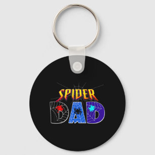 Spider Dad Design Fathers Day Matching Family Key Ring