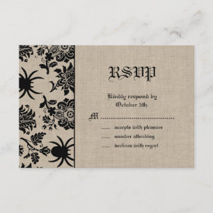 Spider Damask on Burlap RSVP