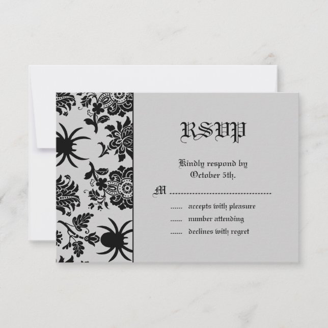 Spider Damask RSVP Card (Front)