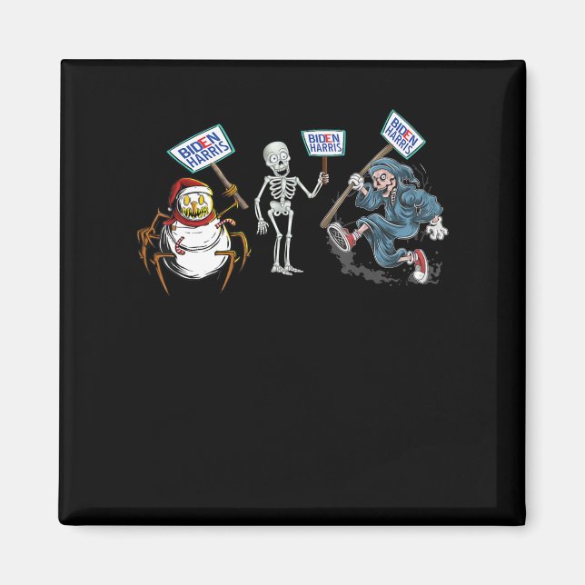 Spider |Dead skull Running Skeleton Snowman Spider Magnet (Front)