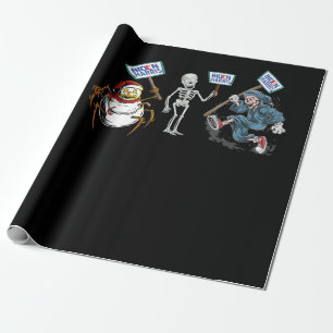 Spider  Dead skull Running Skeleton Snowman Spider Wrapping Paper