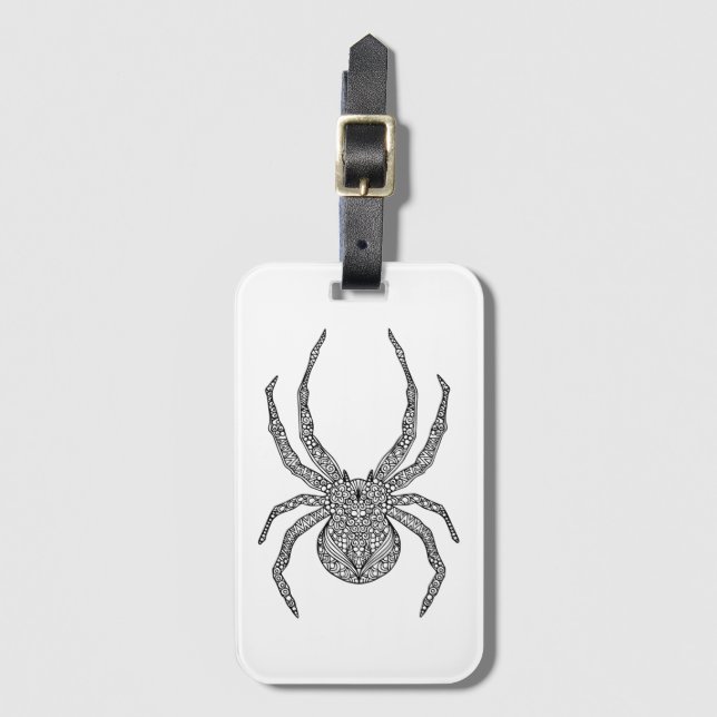 Spider Doodle Luggage Tag (Front Vertical)