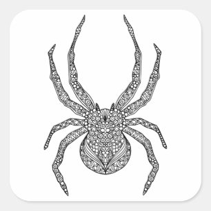 Spider Doodle Square Sticker