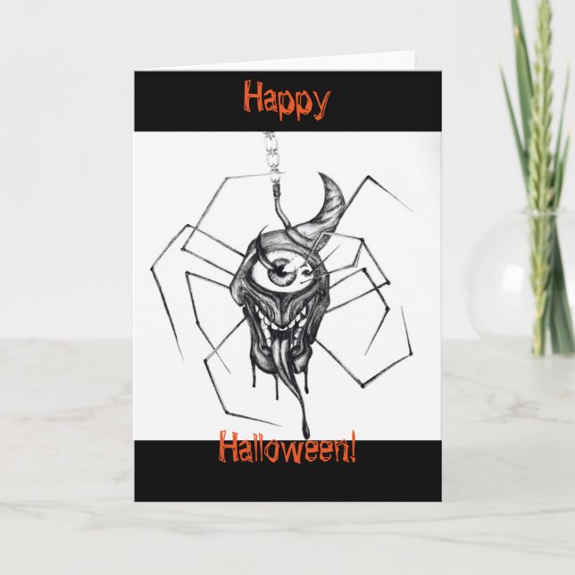 Spider drawing Halloween card (Front)