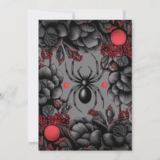 Spider Floral design Gothic style  Thank You Card (Front)