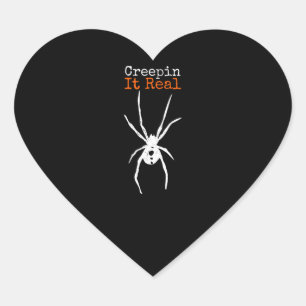 Spider G Funny Halloween Costume - Creepin It Real Heart Sticker