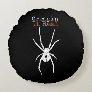 Spider G Funny Halloween Costume - Creepin It Real Round Cushion