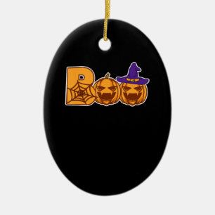 Spider Gift Boo Halloween Pumpkin Faces Spider Ceramic Tree Decoration