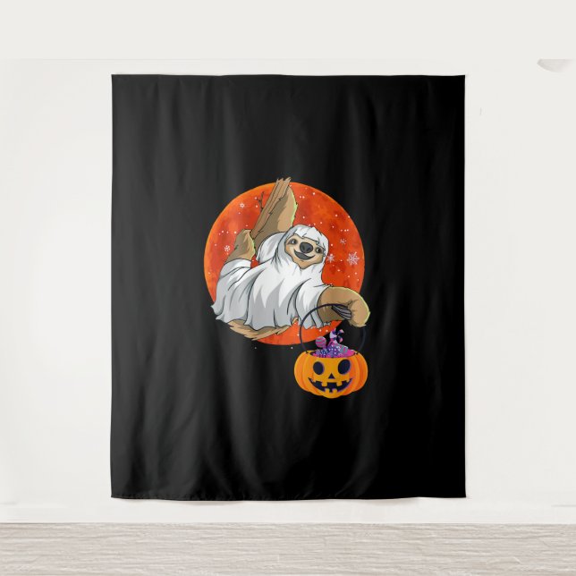 Spider Gift | Boo Halloween With Pumpkin Tapestry (Front)