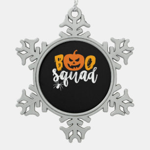 Spider Gift Boo Squad - Pumpkin Spider Halloween Snowflake Pewter Christmas Ornament