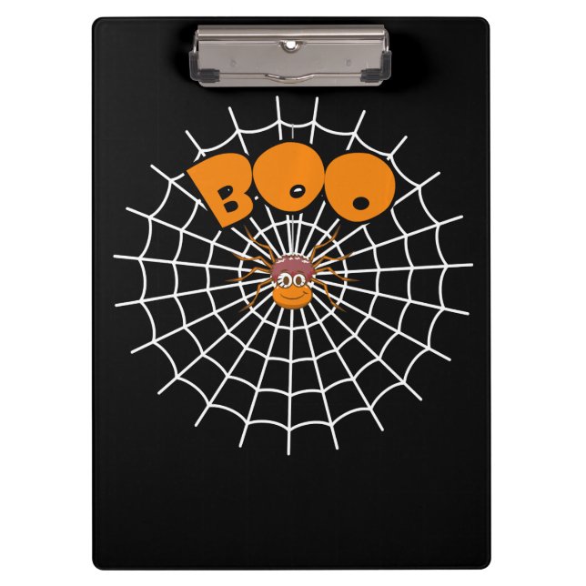 Spider Gift | Funny Boo Spider Web Halloween Clipboard (Front)