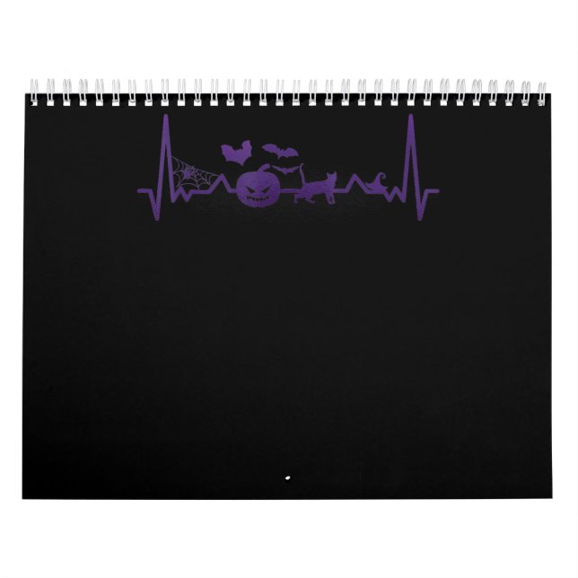 Spider Gift | Funny Heartbeat Line Halloween Calendar (Cover)