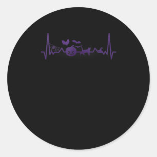 Spider Gift Funny Heartbeat Line Halloween Classic Round Sticker