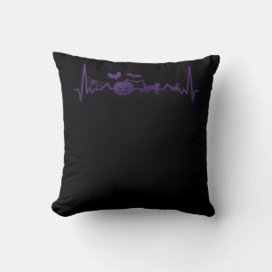 Spider Gift Funny Heartbeat Line Halloween Cushion